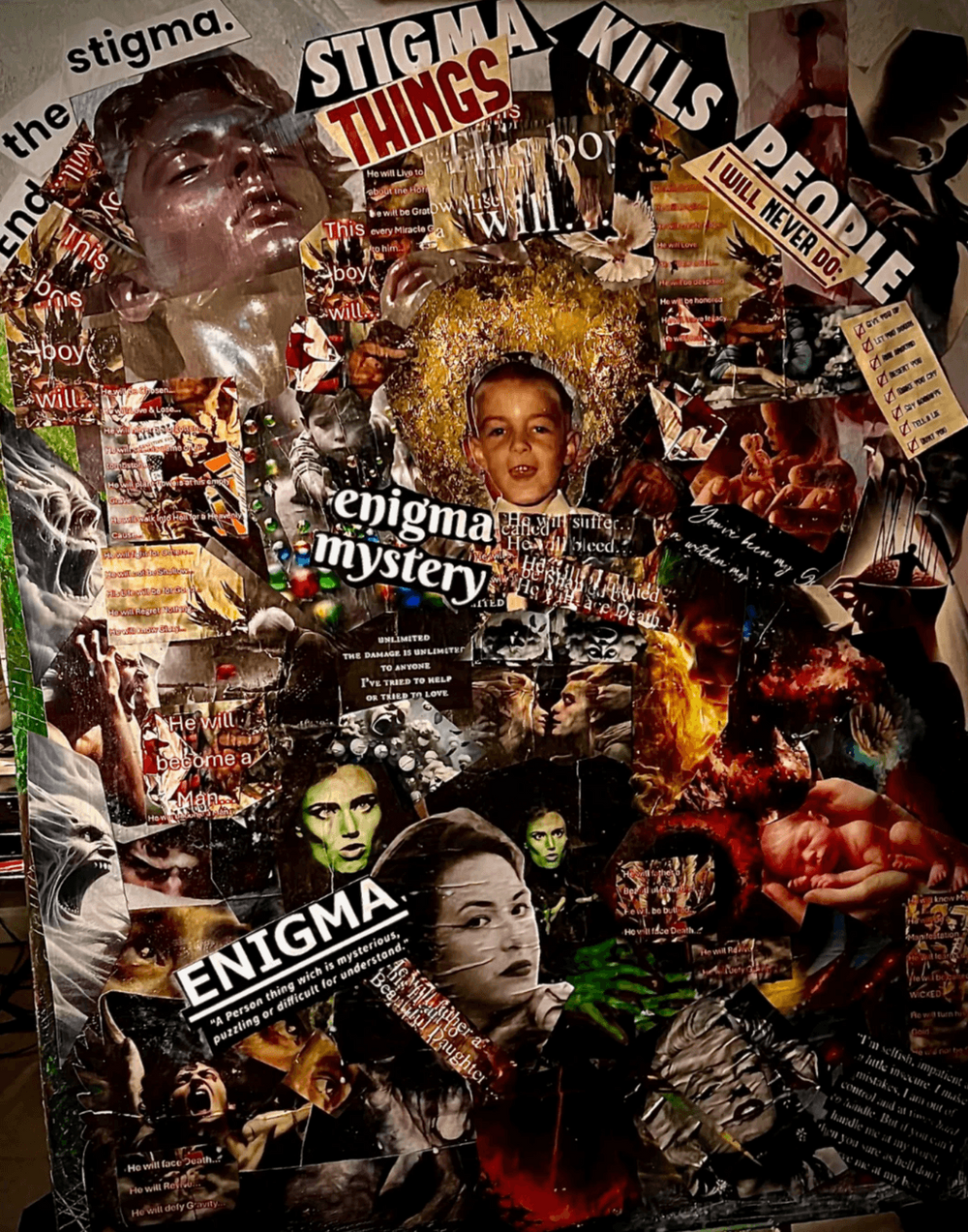 I Am Identity & Mystery Mixed Media Collage