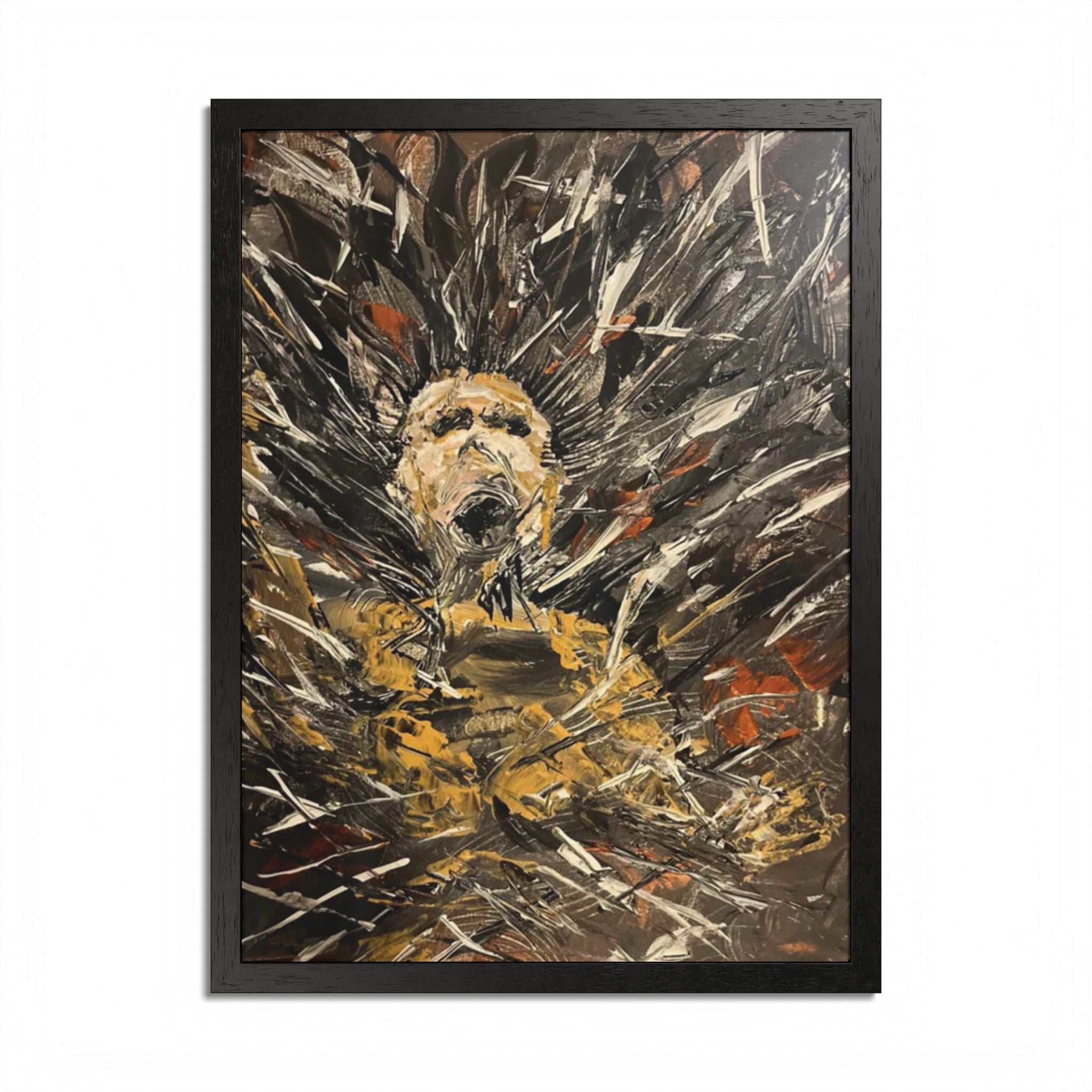 Abstract Portrait Framed Poster — Expressive Multicolor Art Print