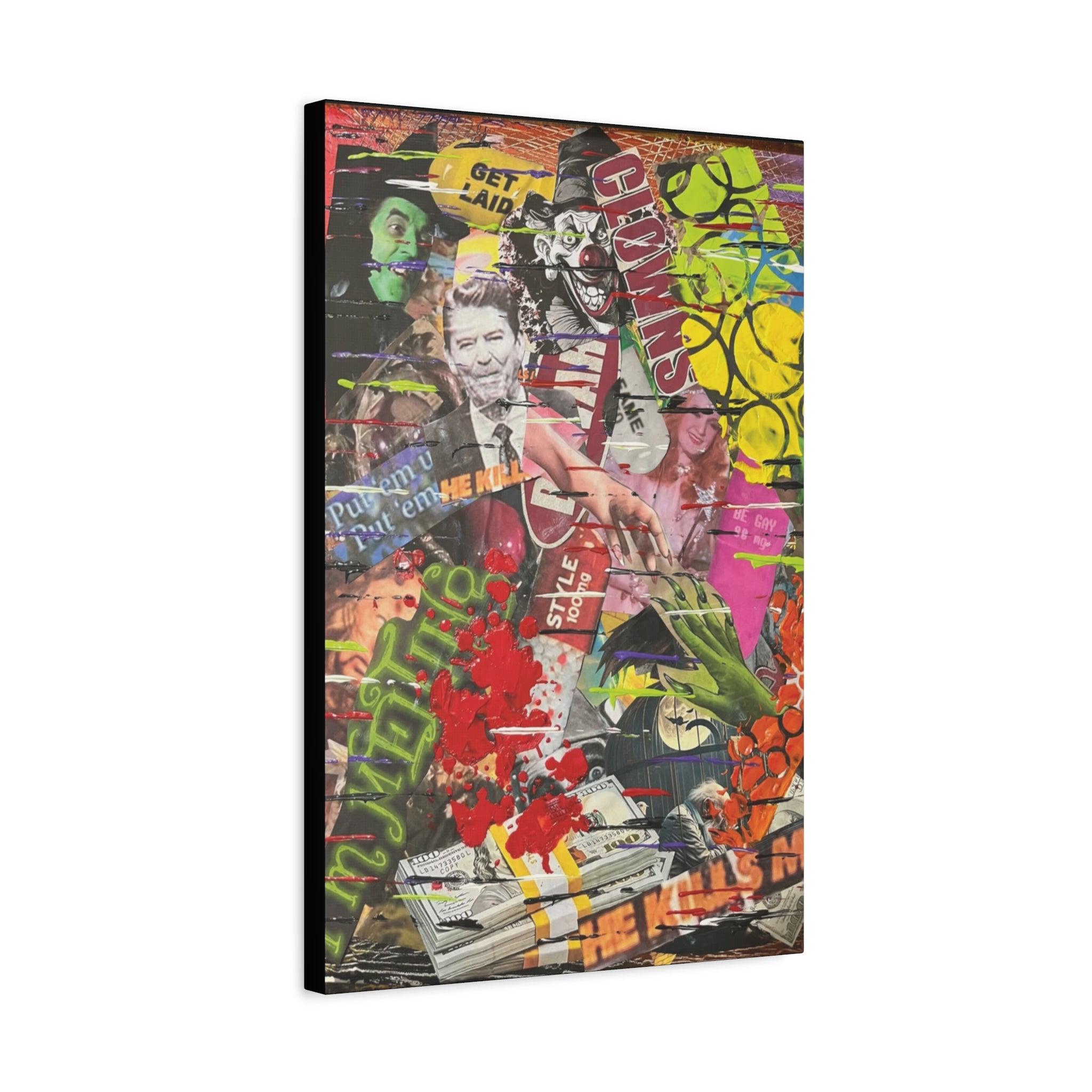 Hypocrisy in  Acid Green  — Canvas Print