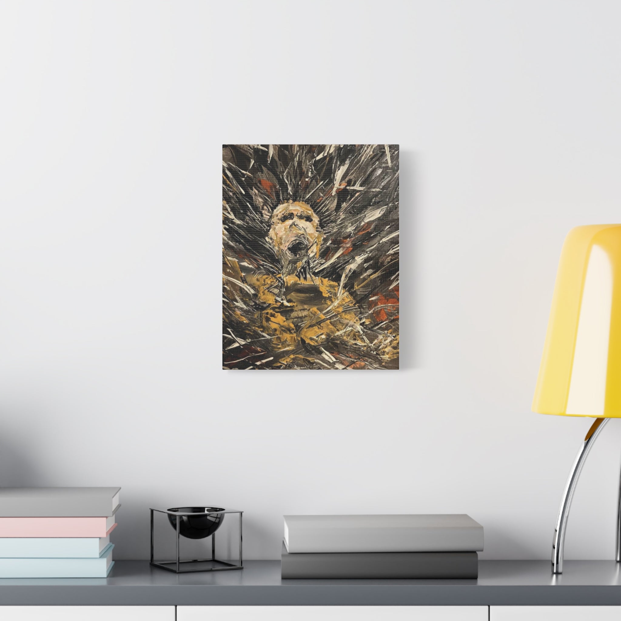 Abstract Expressionist Canvas Print — Bold Figurative Portrait in Earth Tones