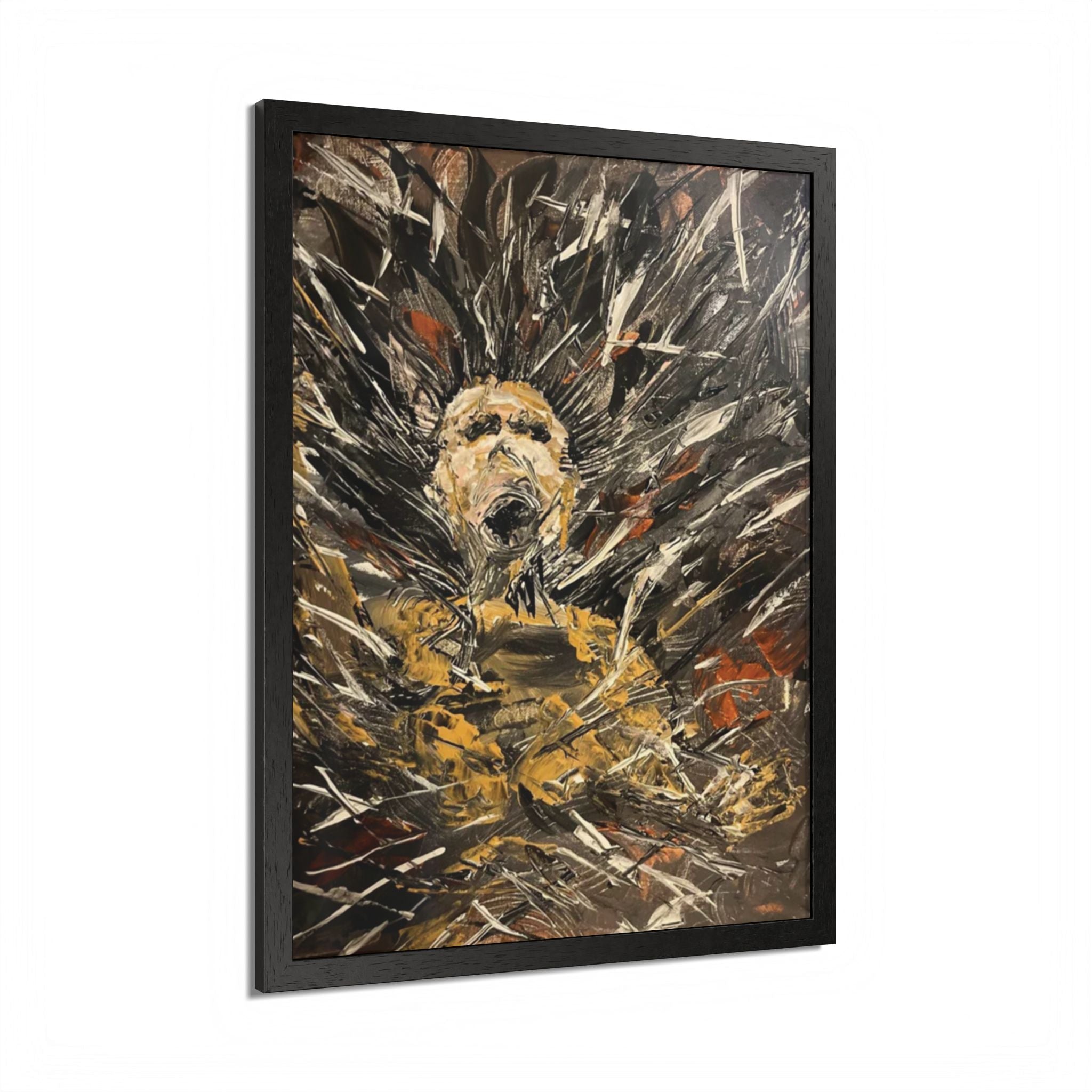 Abstract Portrait Framed Poster — Expressive Multicolor Art Print