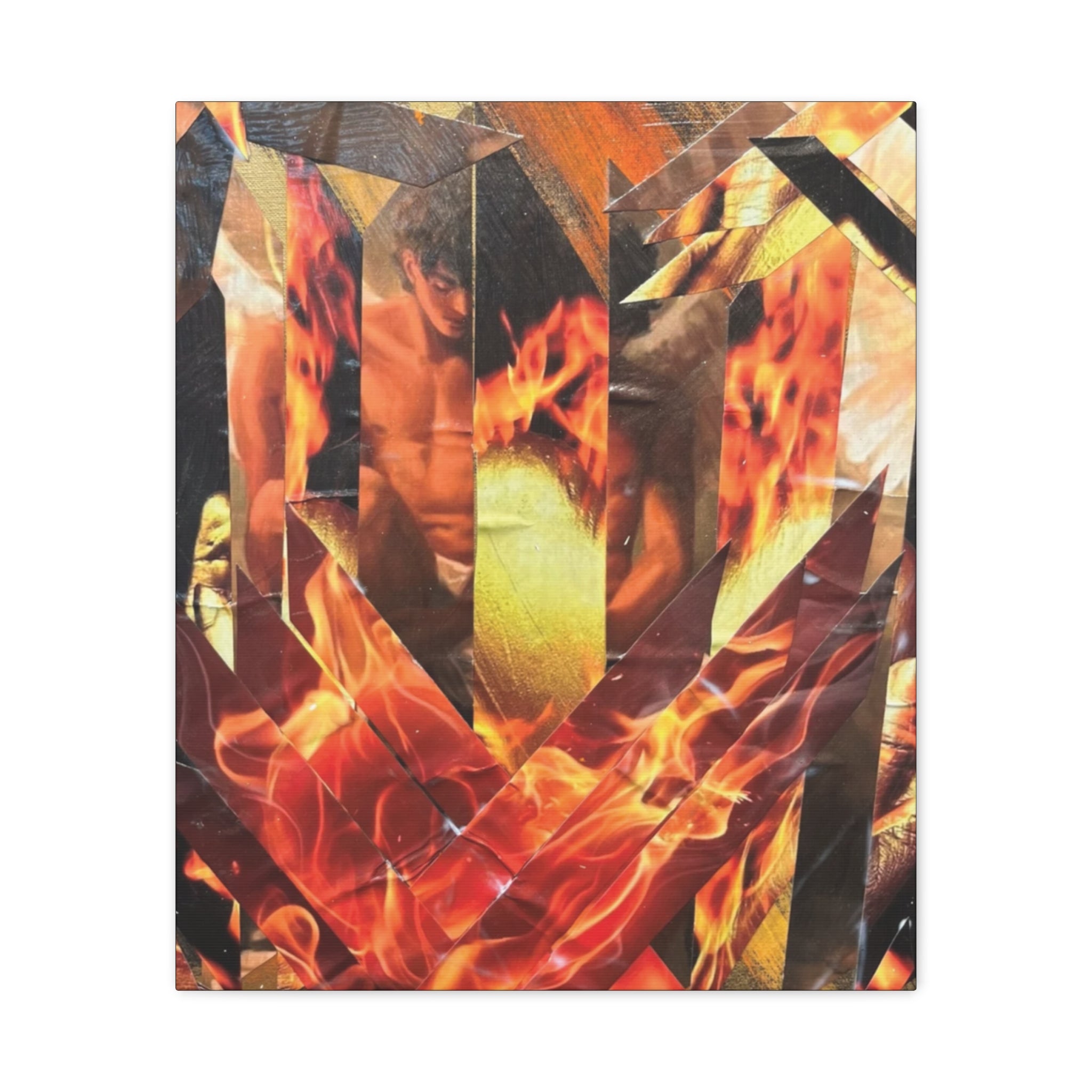 Heart of Gold Up In Flames — Canvas Print