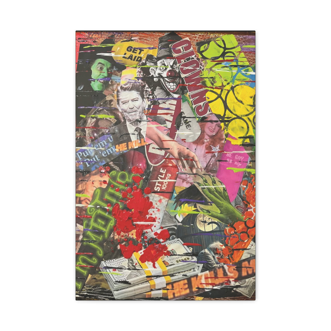 Hypocrisy in  Acid Green  — Canvas Print