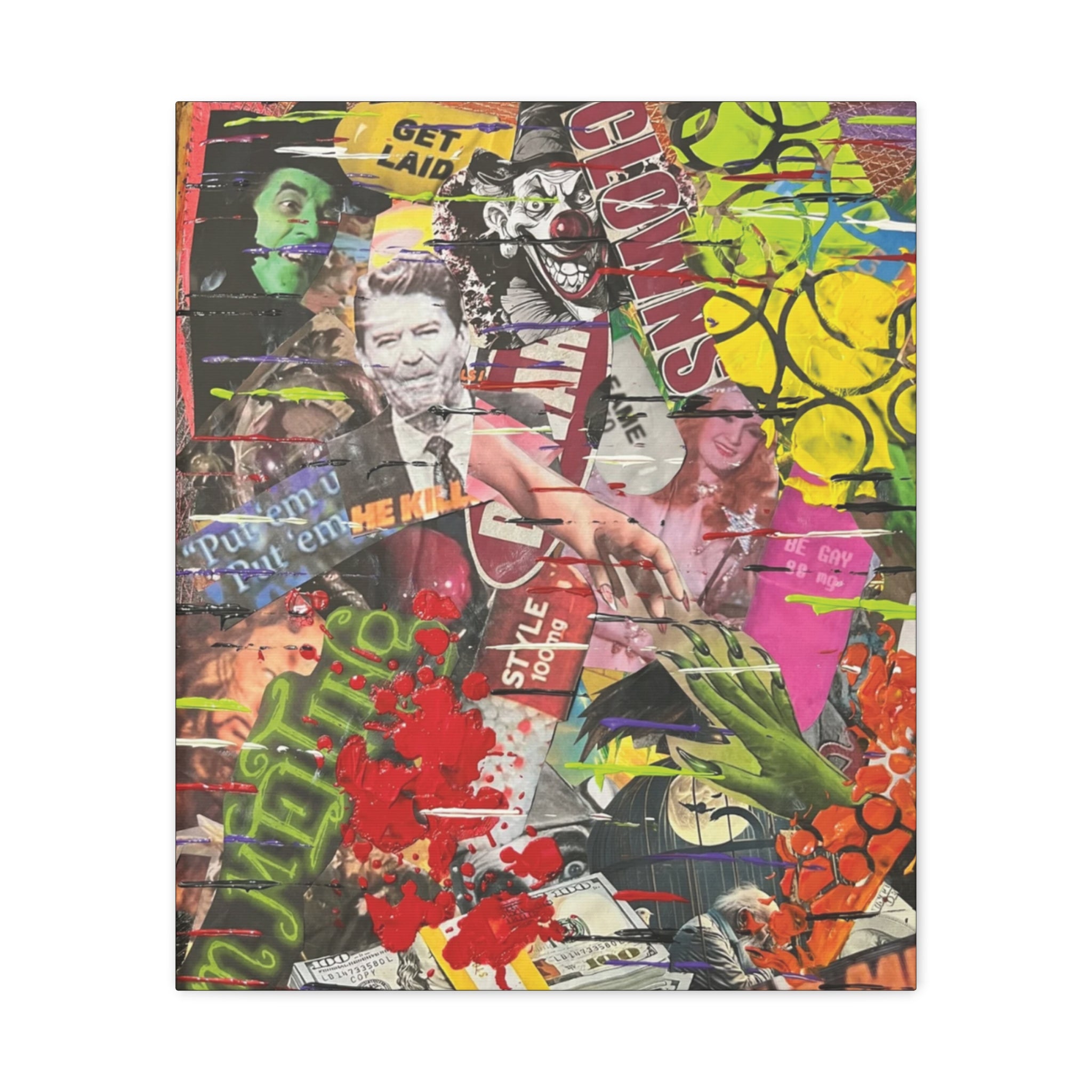 Hypocrisy in  Acid Green  — Canvas Print