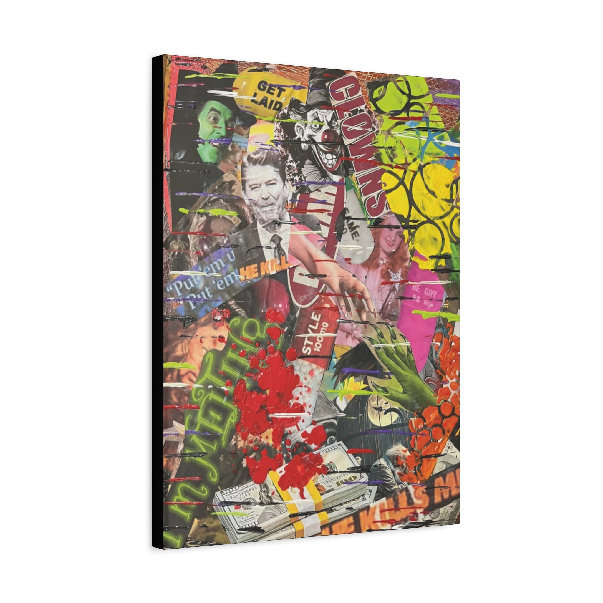 Hypocrisy in  Acid Green  — Canvas Print