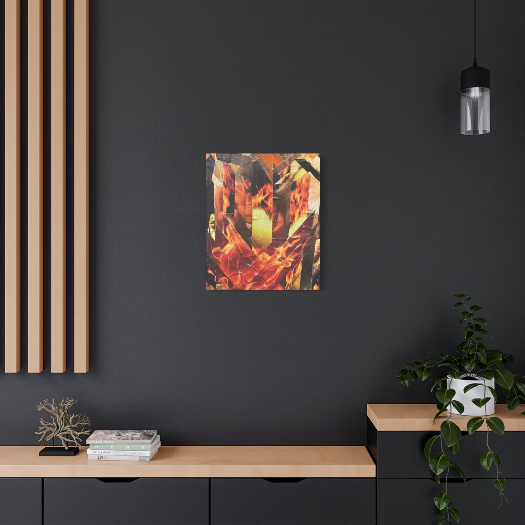 Heart of Gold Up In Flames — Canvas Print