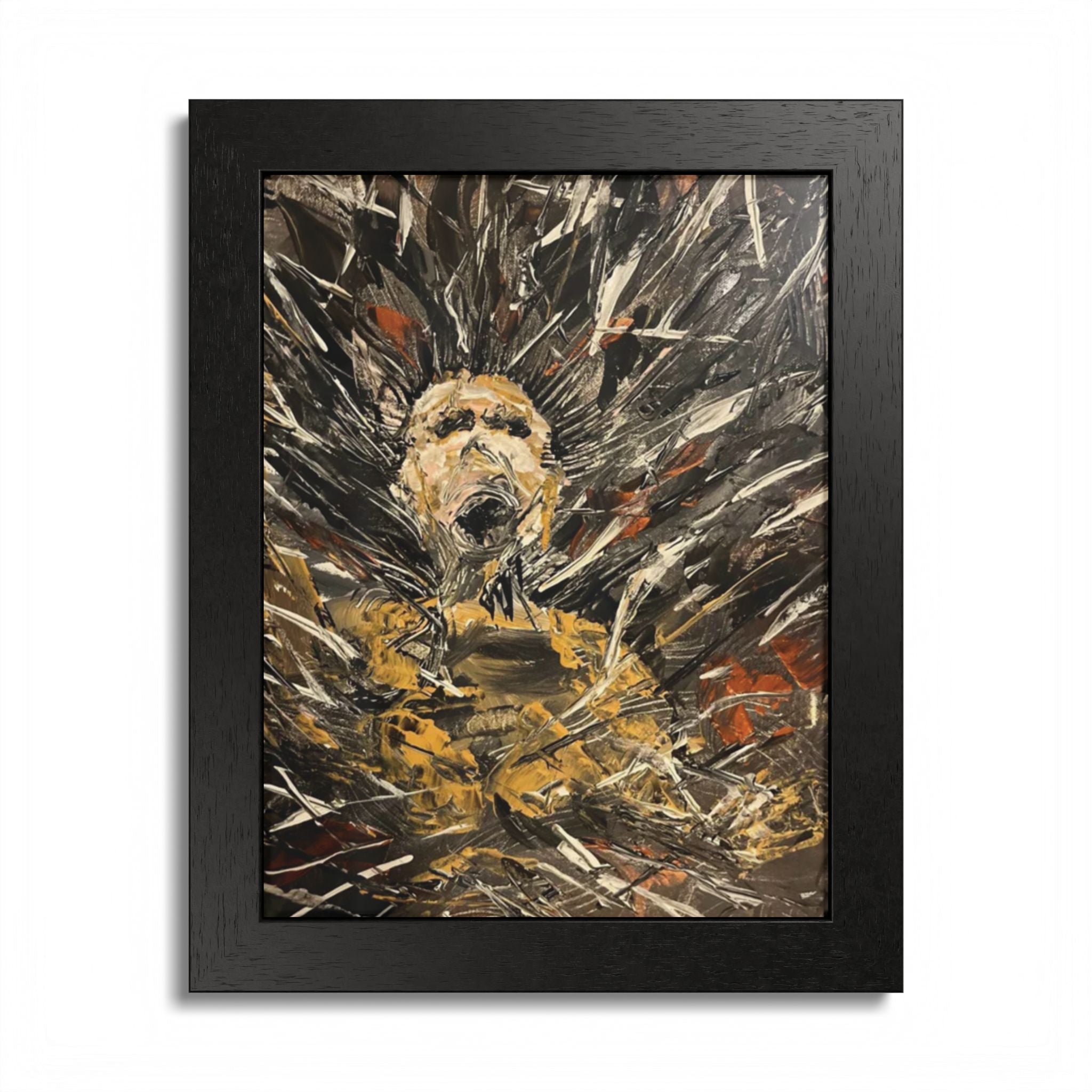 Abstract Portrait Framed Poster — Expressive Multicolor Art Print