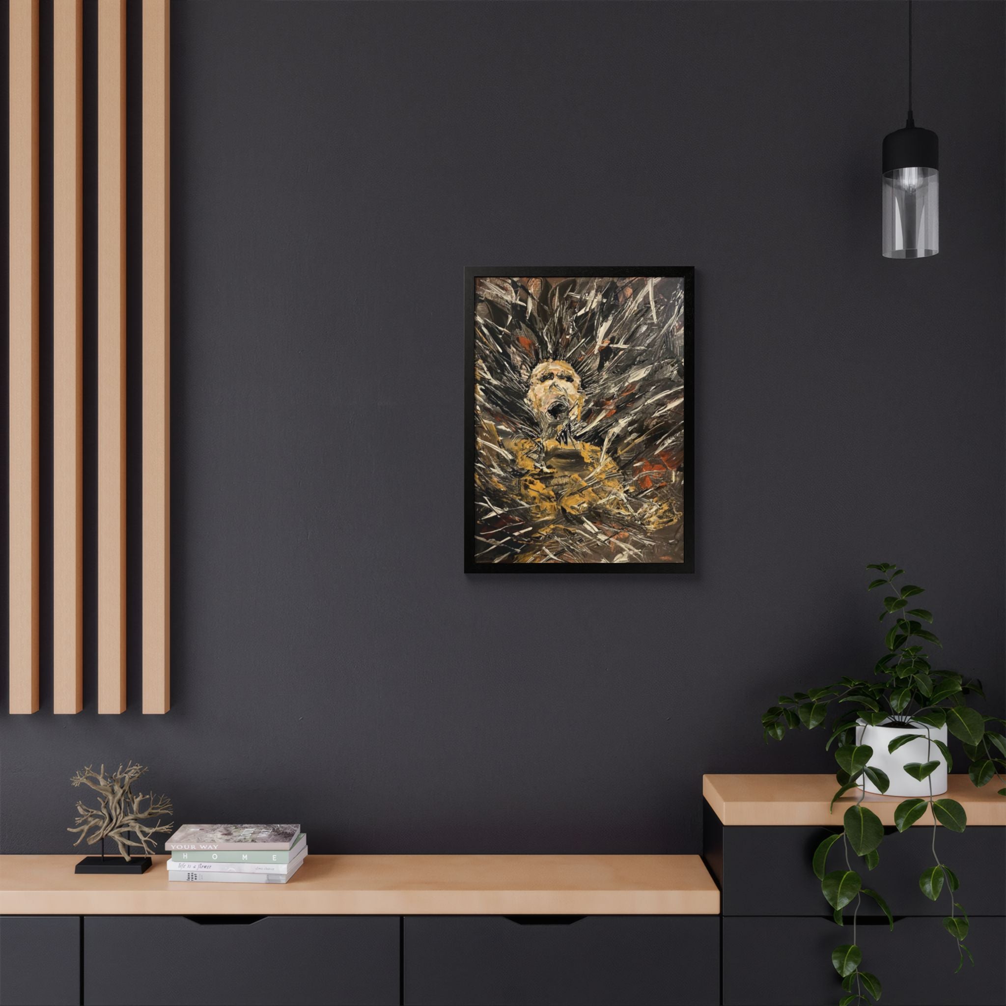Abstract Portrait Framed Poster — Expressive Multicolor Art Print