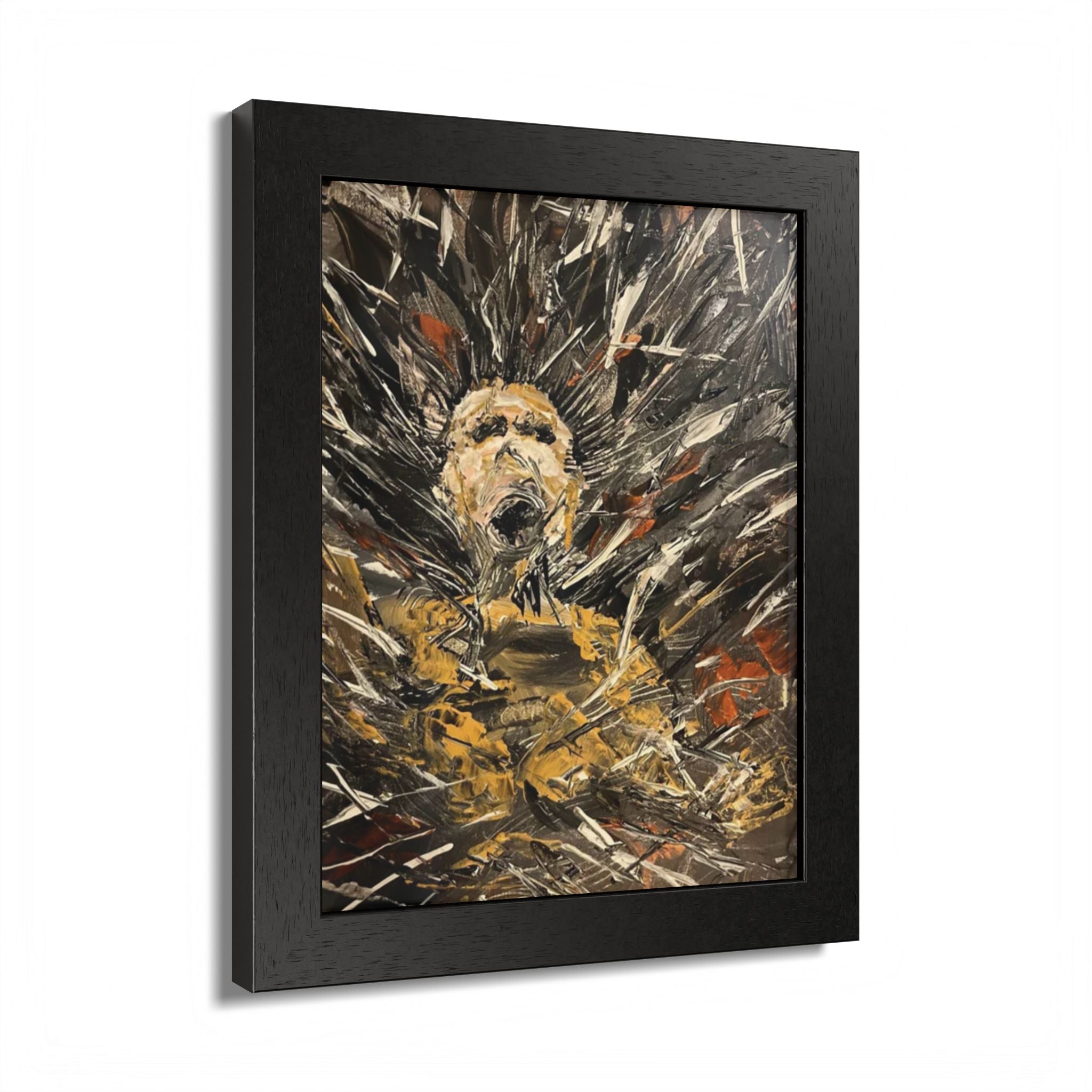 Abstract Portrait Framed Poster — Expressive Multicolor Art Print