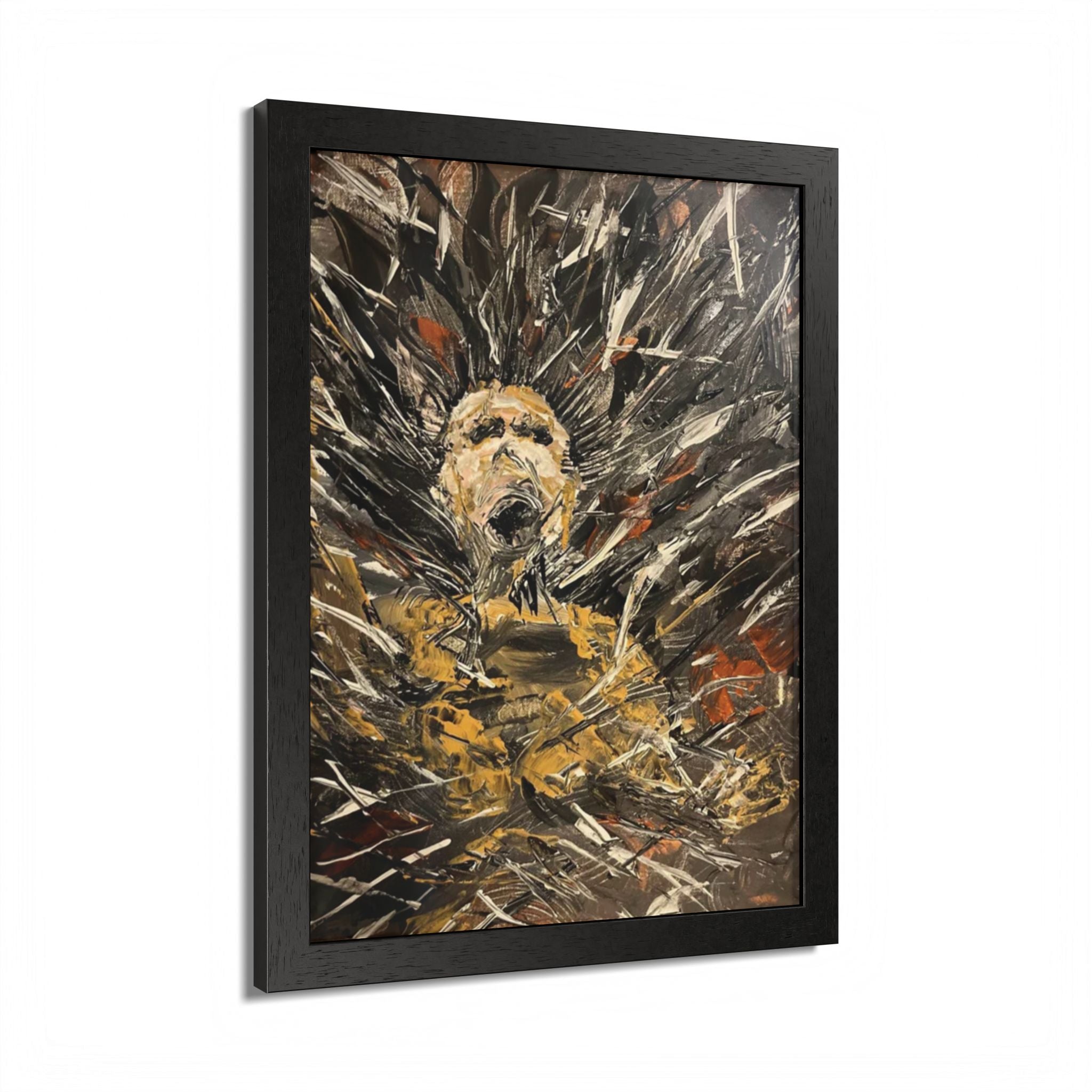 Abstract Portrait Framed Poster — Expressive Multicolor Art Print