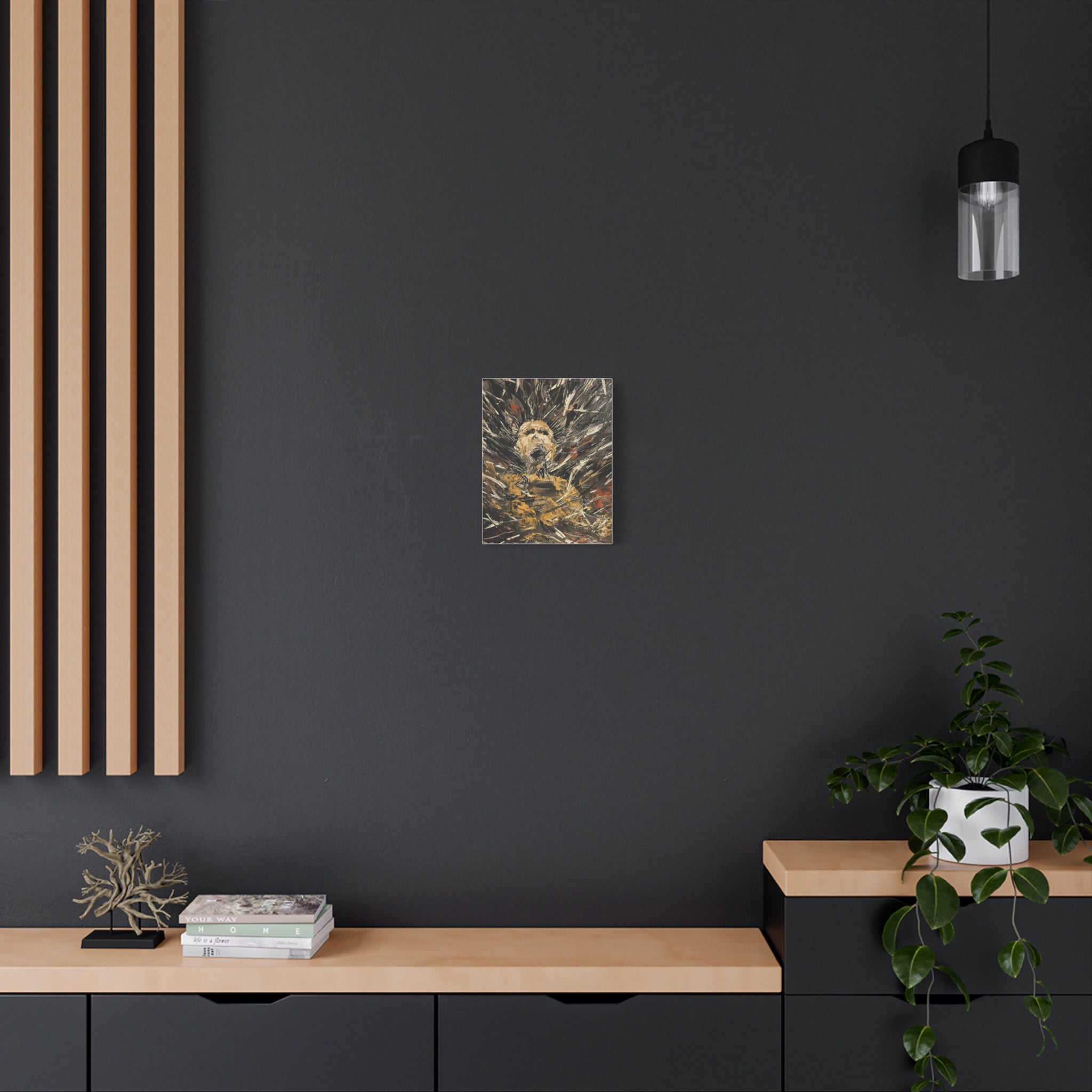 Abstract Expressionist Canvas Print — Bold Figurative Portrait in Earth Tones