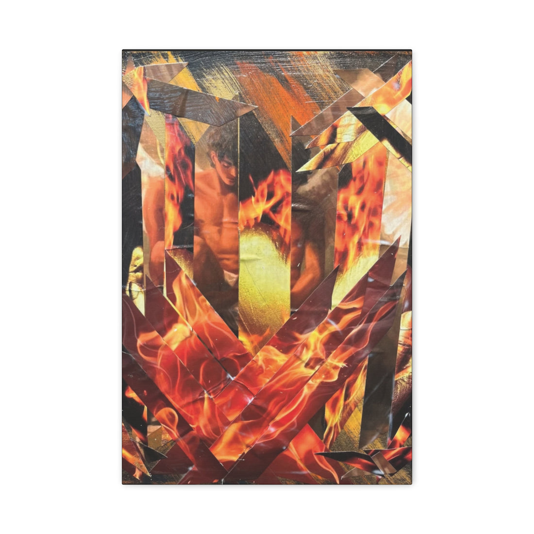 Heart of Gold Up In Flames — Canvas Print