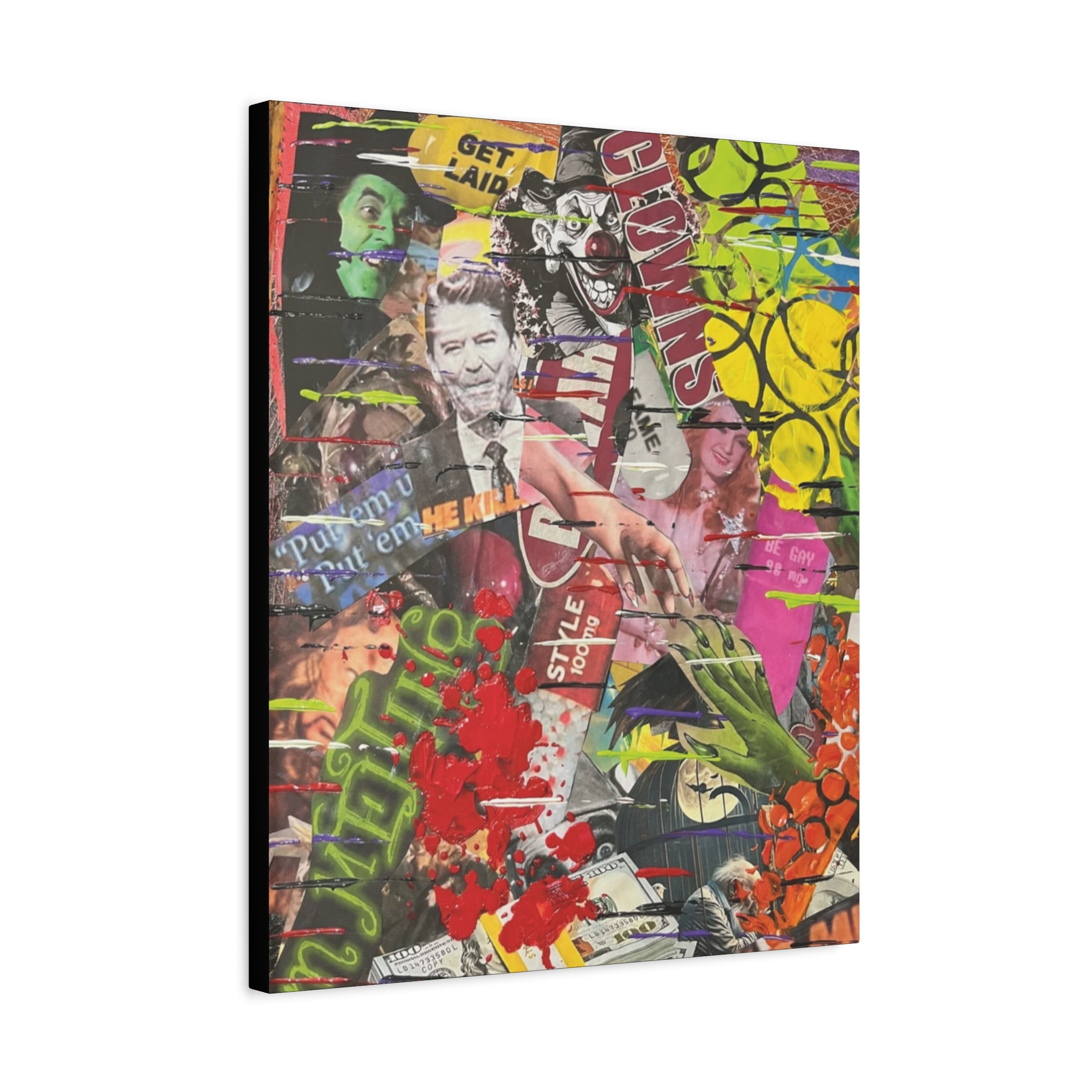 Hypocrisy in  Acid Green  — Canvas Print