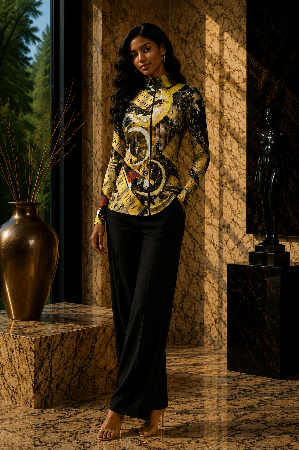 Free to Be Catherine Black Full Zip Top