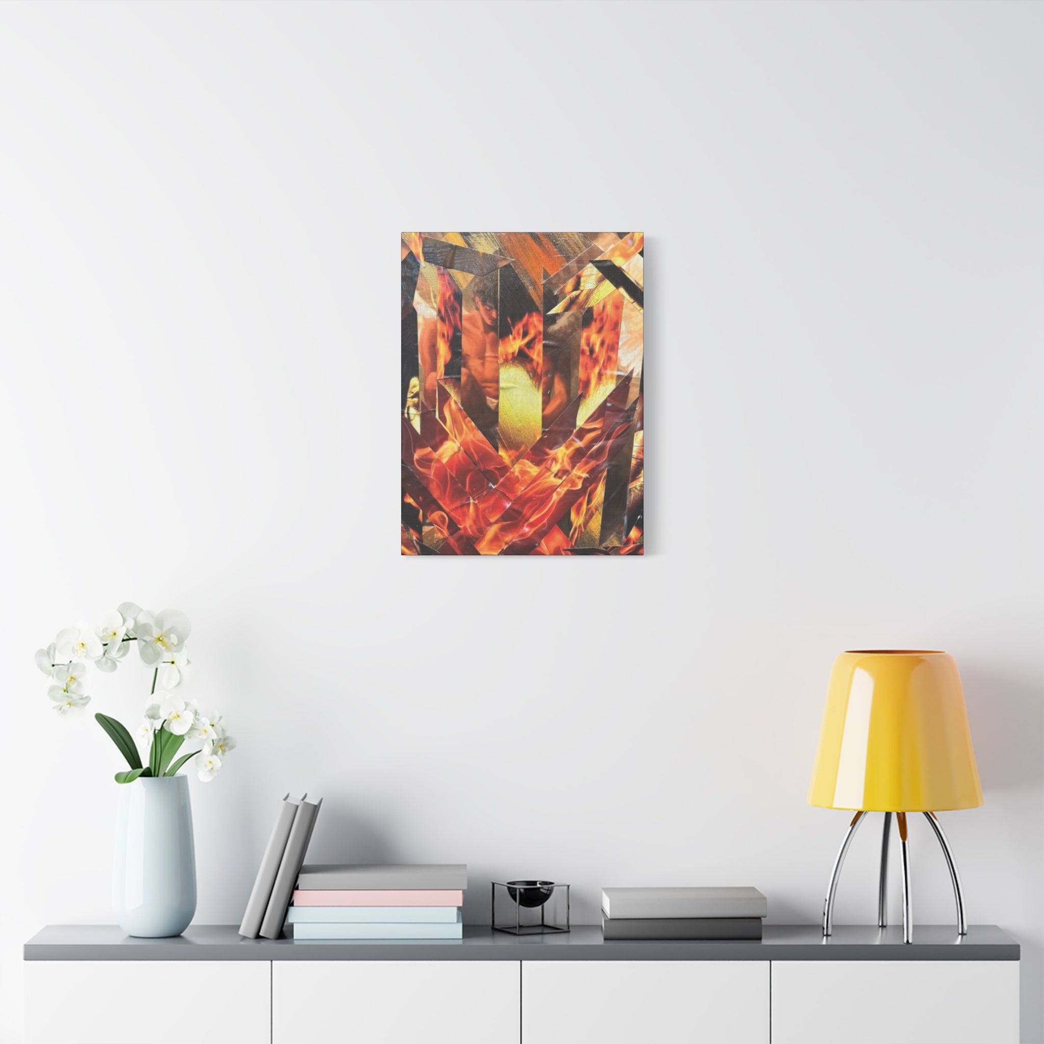 Heart of Gold Up In Flames — Canvas Print