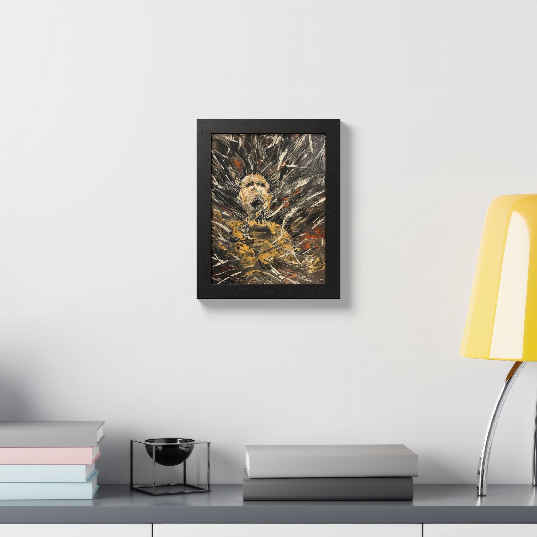 Abstract Portrait Framed Poster — Expressive Multicolor Art Print