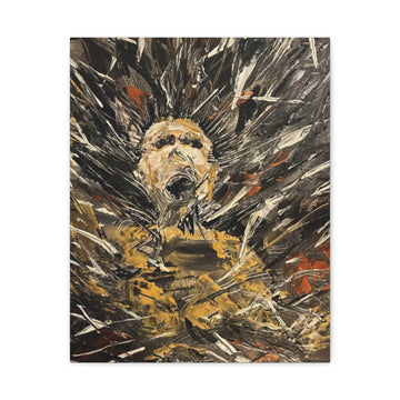 Abstract Expressionist Canvas Print — Bold Figurative Portrait in Earth Tones