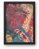 Abstract Layers: Geometric Textured Painting | Deep Reds & Muted Teals | 16x20"