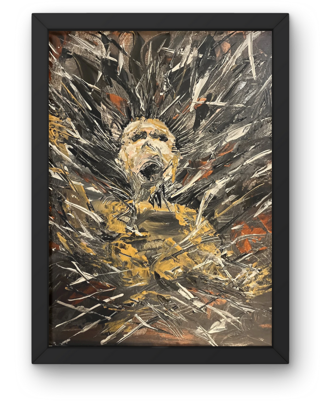 Breaking Through: Abstract Resilience Portrait | Emotional Emergence Painting | 16x20"