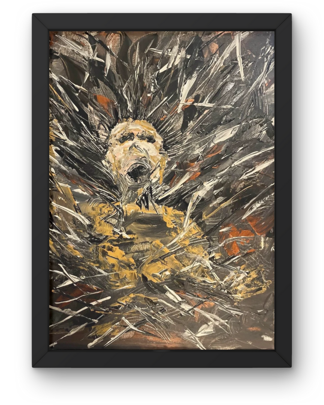 Breaking Through: Abstract Resilience Portrait | Emotional Emergence Painting | 16x20"