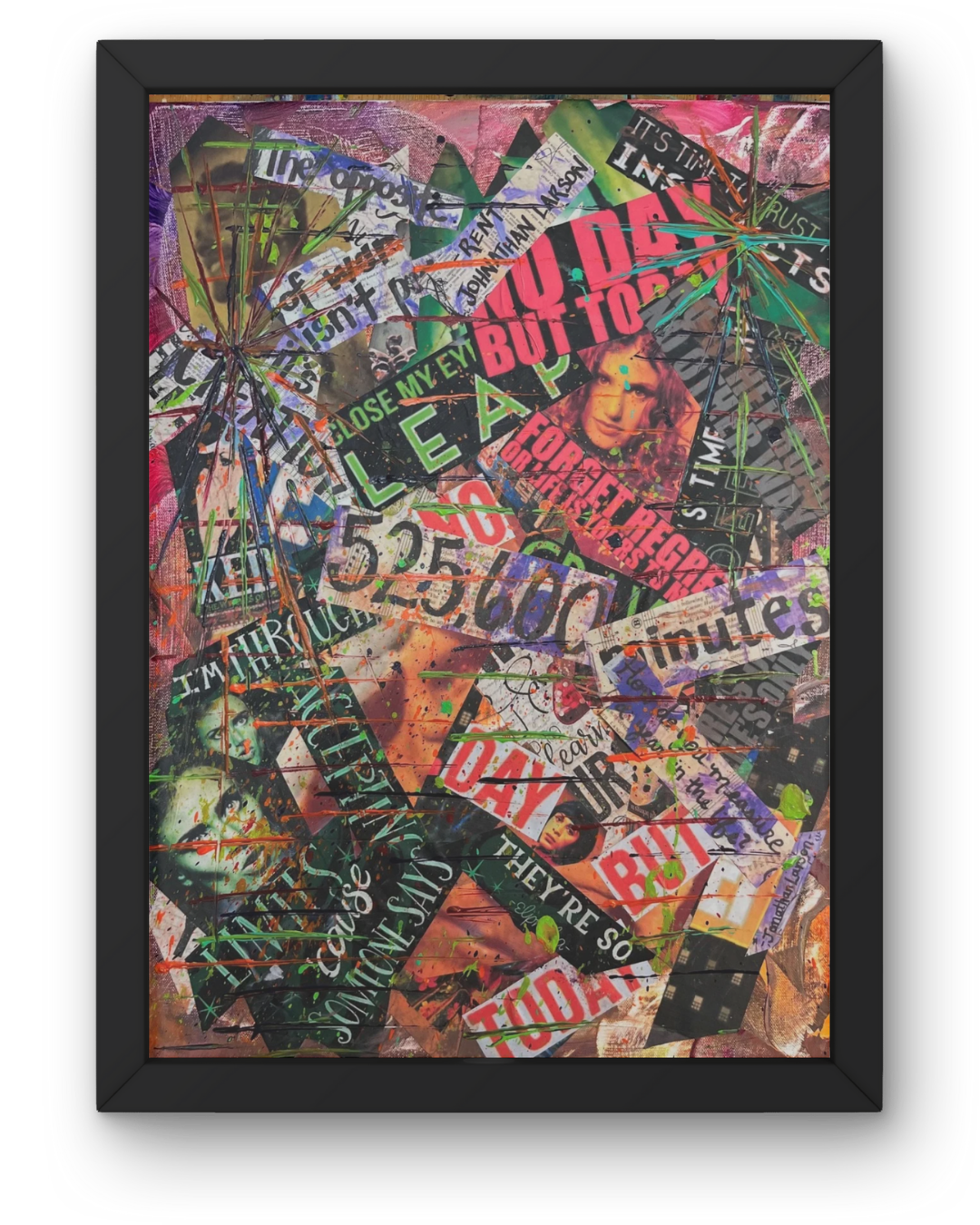 Broadway Memories: Theatrical Narrative Collage | RENT & Wicked Inspired Art | 18x24"