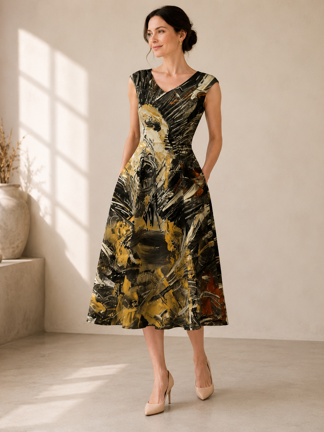Breaking Through Audrey Fit & Flare Midi Dress