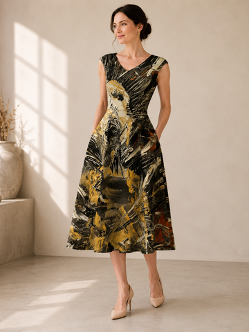 Breaking Through Audrey Fit & Flare Midi Dress