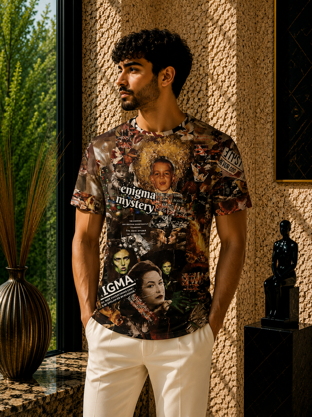 I Am: Identity & Mystery Mixed Media Collage Salvador Tee