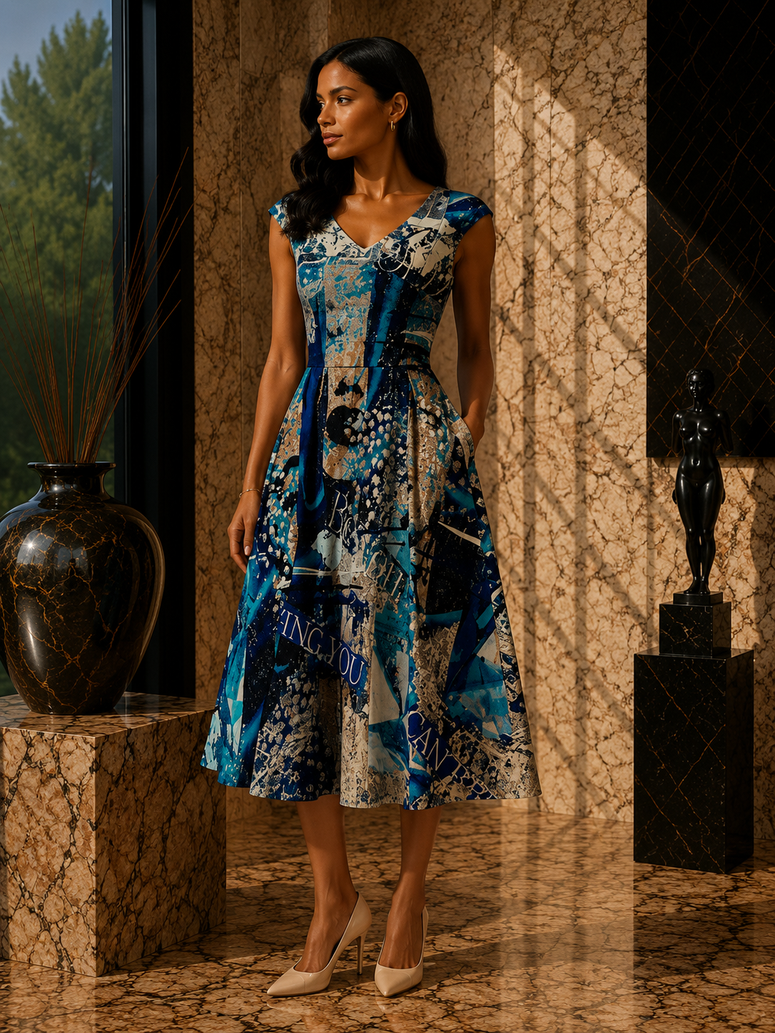 The Bravest Thing You Can Be Is Yourself Audrey Fit & Flare Midi Dress