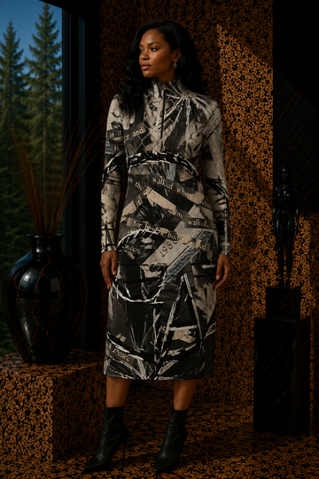 Below Between Above Then Through Victoire Black Dress