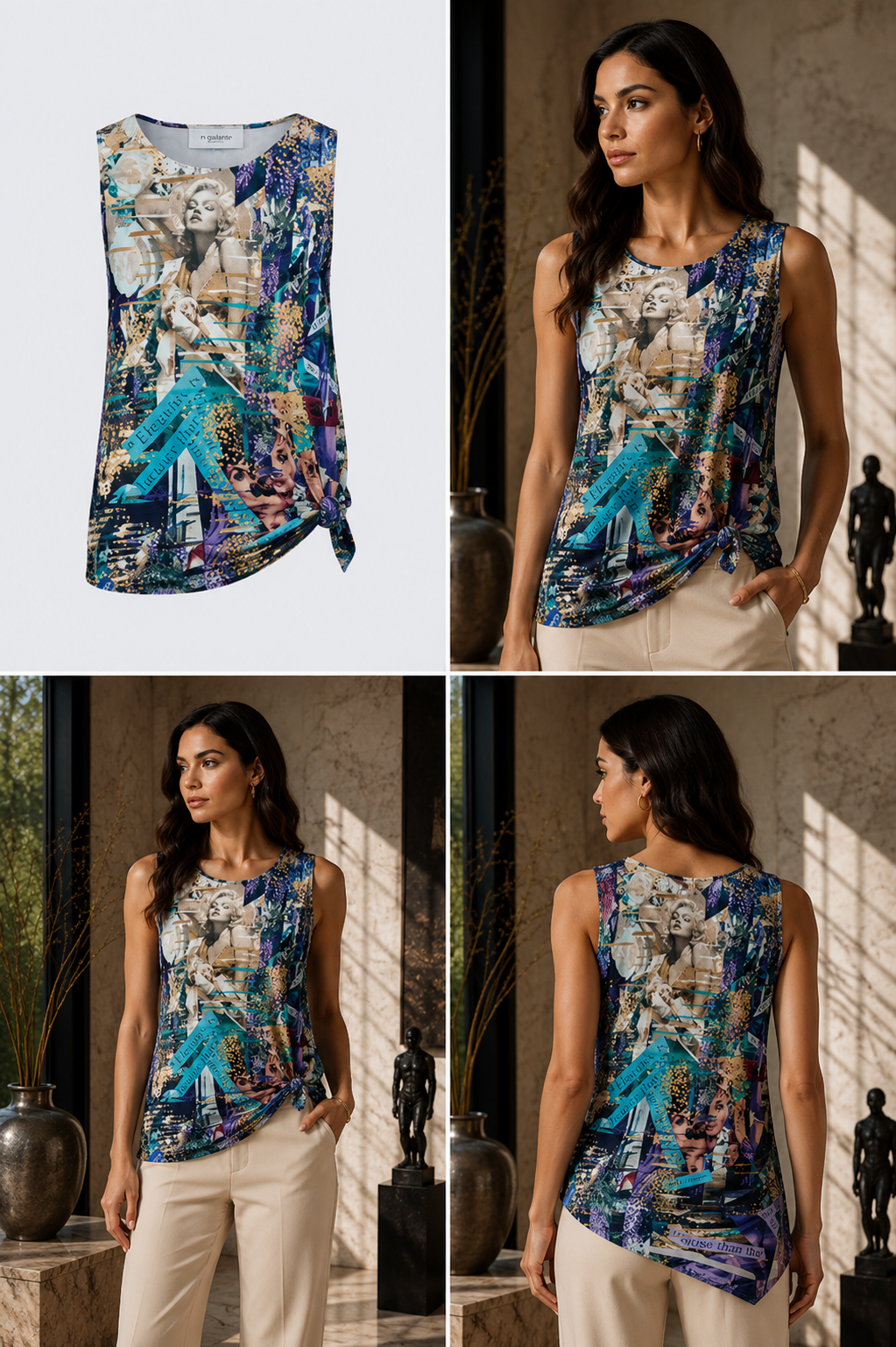 Elegance Is the Beauty That Never Fades Florence Knotted Tank top