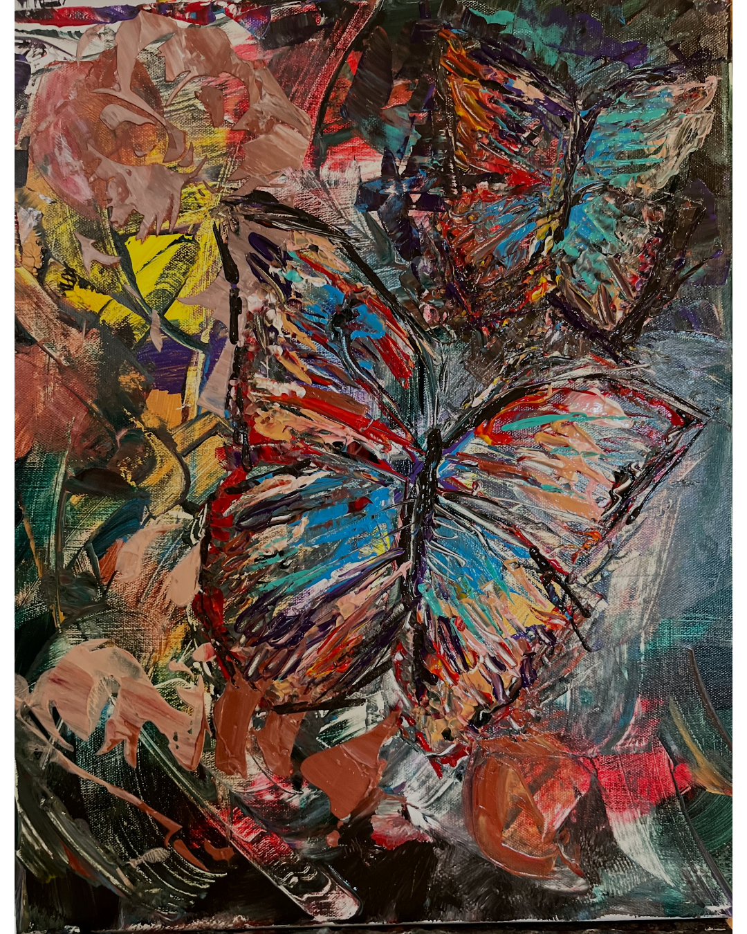 Find Your Voice: Butterfly Transformation Painting | Symbolic Art of Resilience & Agency | 16x20"