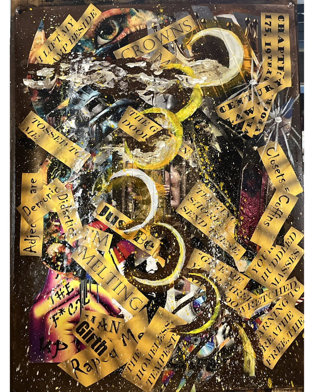 Free to Be: Expressive Figurative Collage | Text Fragments & Human Form | 22.5x30"