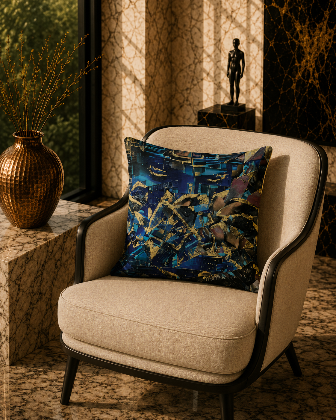 Golden Crown for Those Unseen Gustave Cushion Cover