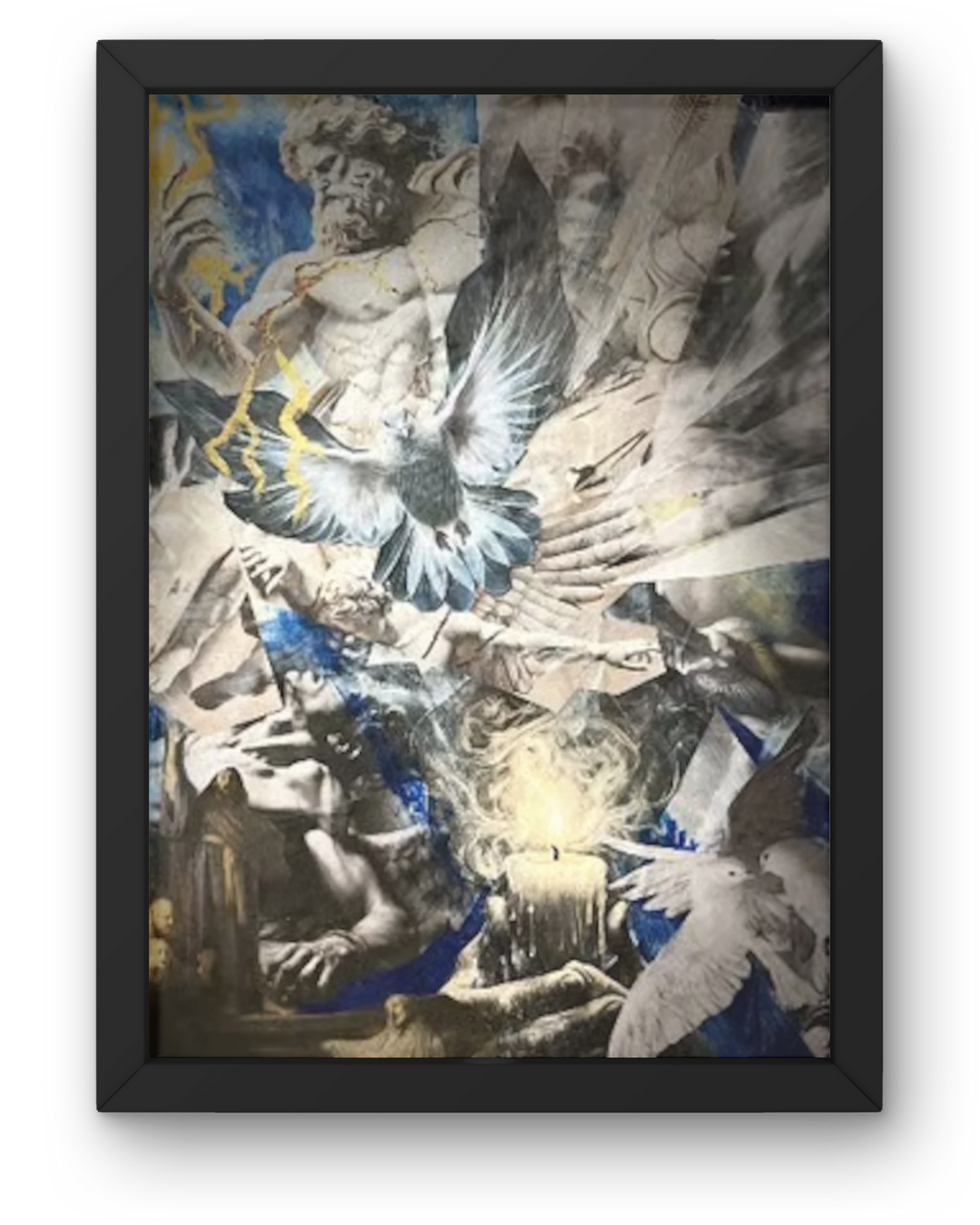 Grant Me Mercy: Mythological Narrative Collage | Deity Figure & Symbolic Reckoning | 16x20"