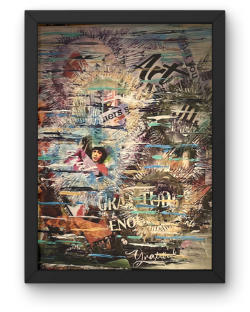 Gratitude: Text-Based Contemplative Collage | Fragmented Portraits & Muted Palette | 16x20"
