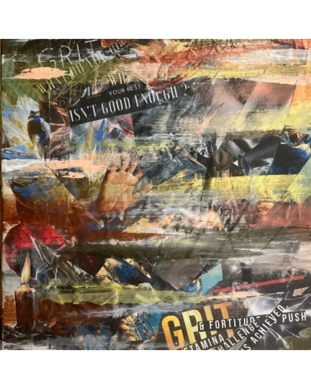 Grit: Textured Endurance Art | Earth Tones & Fortitude Text | 16x20"