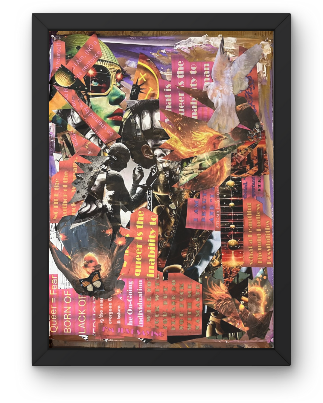 I Am: Identity Exploration Collage | Fragmented Portrait & Symbolic Motifs