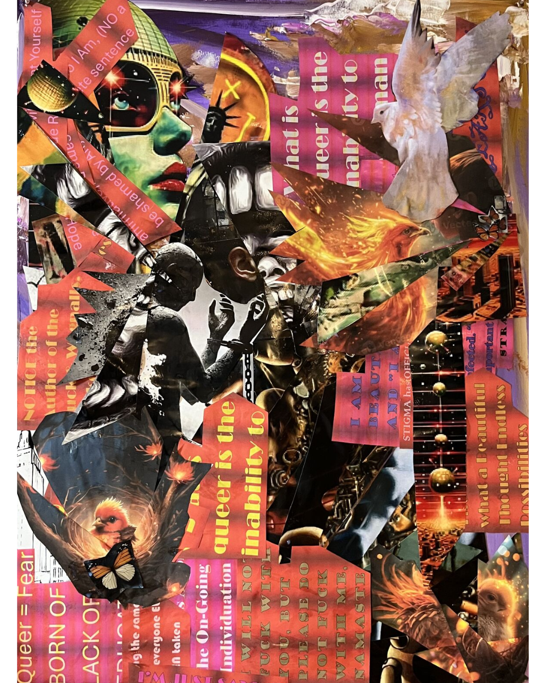 I Am: Identity Exploration Collage | Fragmented Portrait & Symbolic Motifs