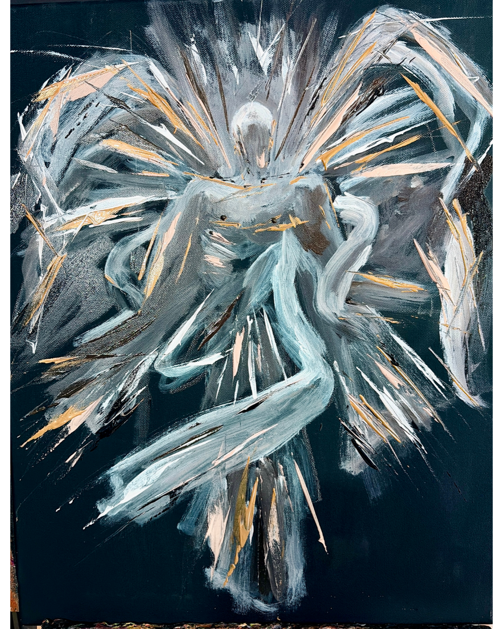 Always Remember to Love Yourself: Angelic Figurative Painting | Self-Compassion Art | 16x20"