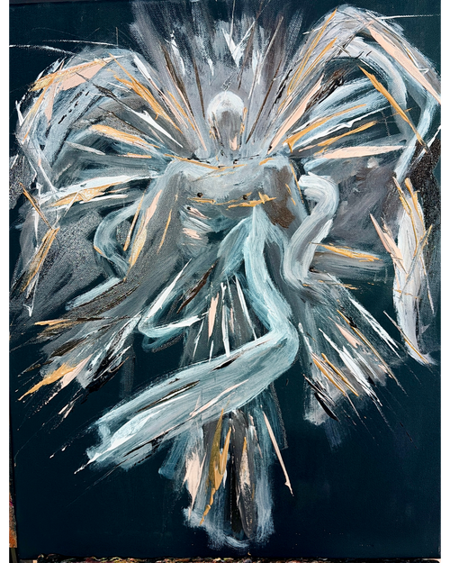 Always Remember to Love Yourself: Angelic Figurative Painting | Self-Compassion Art | 16x20"