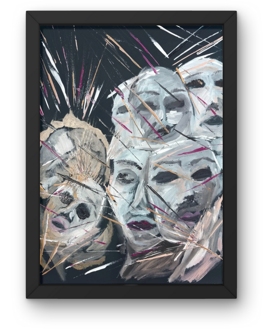 Faces of Unmasked Shadows: Figurative Portrait Painting | Remove the Mask Series | 16x20"