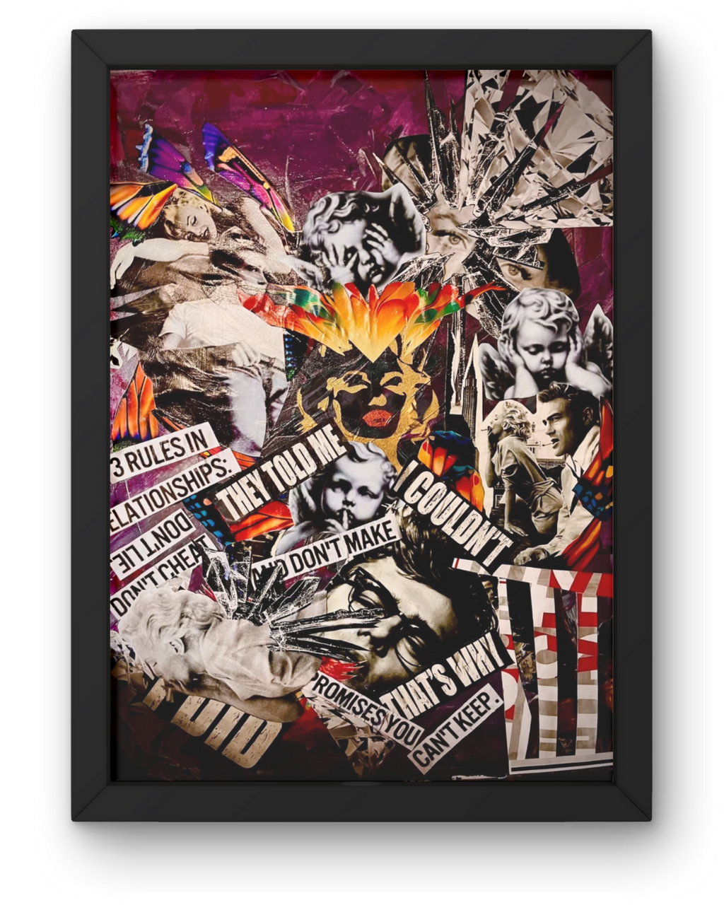 Lies We Tell Ourselves: Truth & Self-Deception Collage | Classical Sculptures & Text Fragments (32” x 40”)