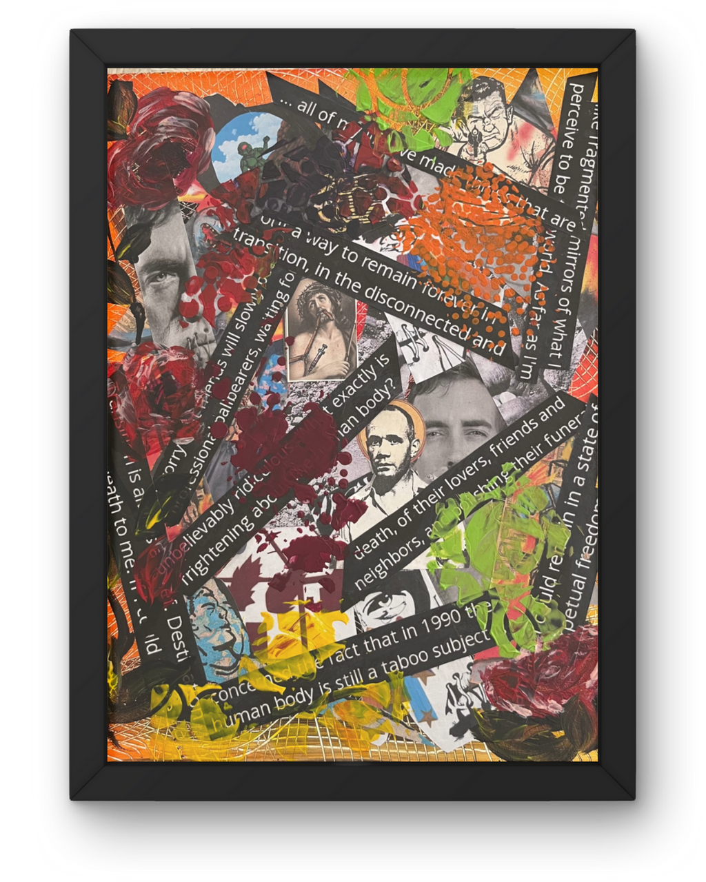 Portraits in Layers of Defiance: Textured Portrait Collage | David Wojnarowicz Tribute Art | 16x20"