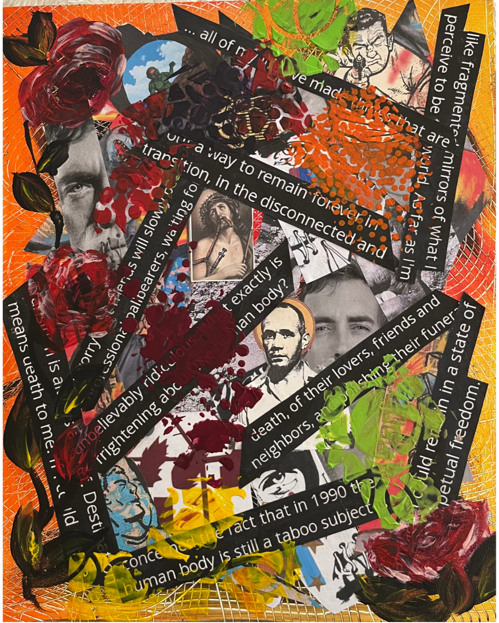 Portraits in Layers of Defiance: Textured Portrait Collage | David Wojnarowicz Tribute Art | 16x20"