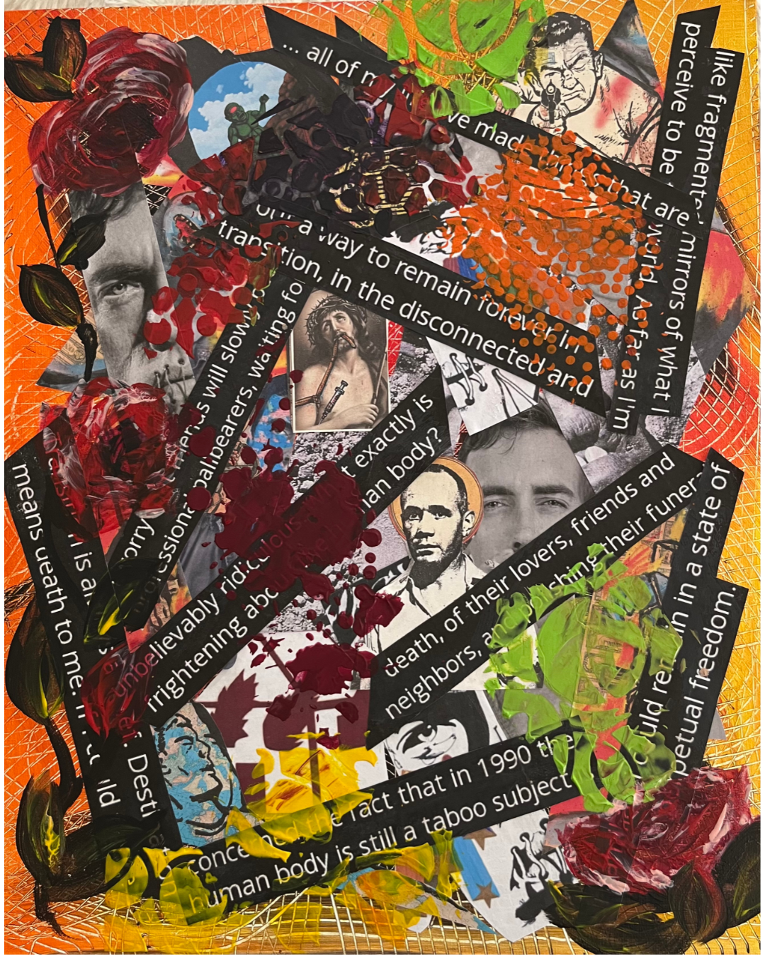 Portraits in Layers of Defiance: Textured Portrait Collage | David Wojnarowicz Tribute Art | 16x20"
