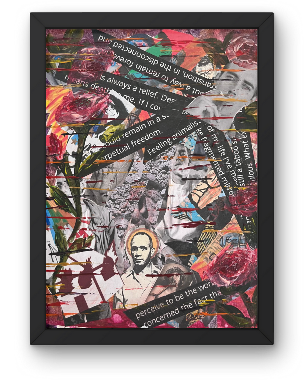 Petals Over Protest: Textured Floral Collage | David Wojnarowicz Inspired Art | 16x20"