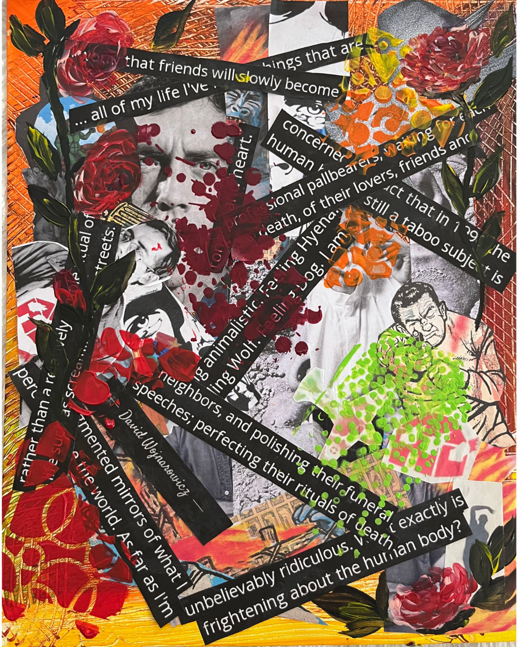 Silent Petals Fierce Voices: Activist Floral Collage | David Wojnarowicz Inspired Art | 16x20"