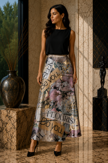 The Bloom That Remembered You Stella Satin Skirt