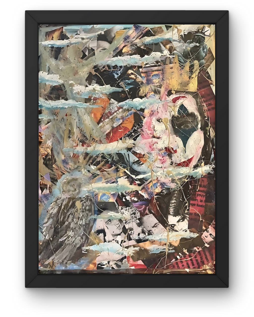 The Perfect Crime: Layered Abstract Figurative Collage | Earth Tones & Textured Narrative | 22.5x30"